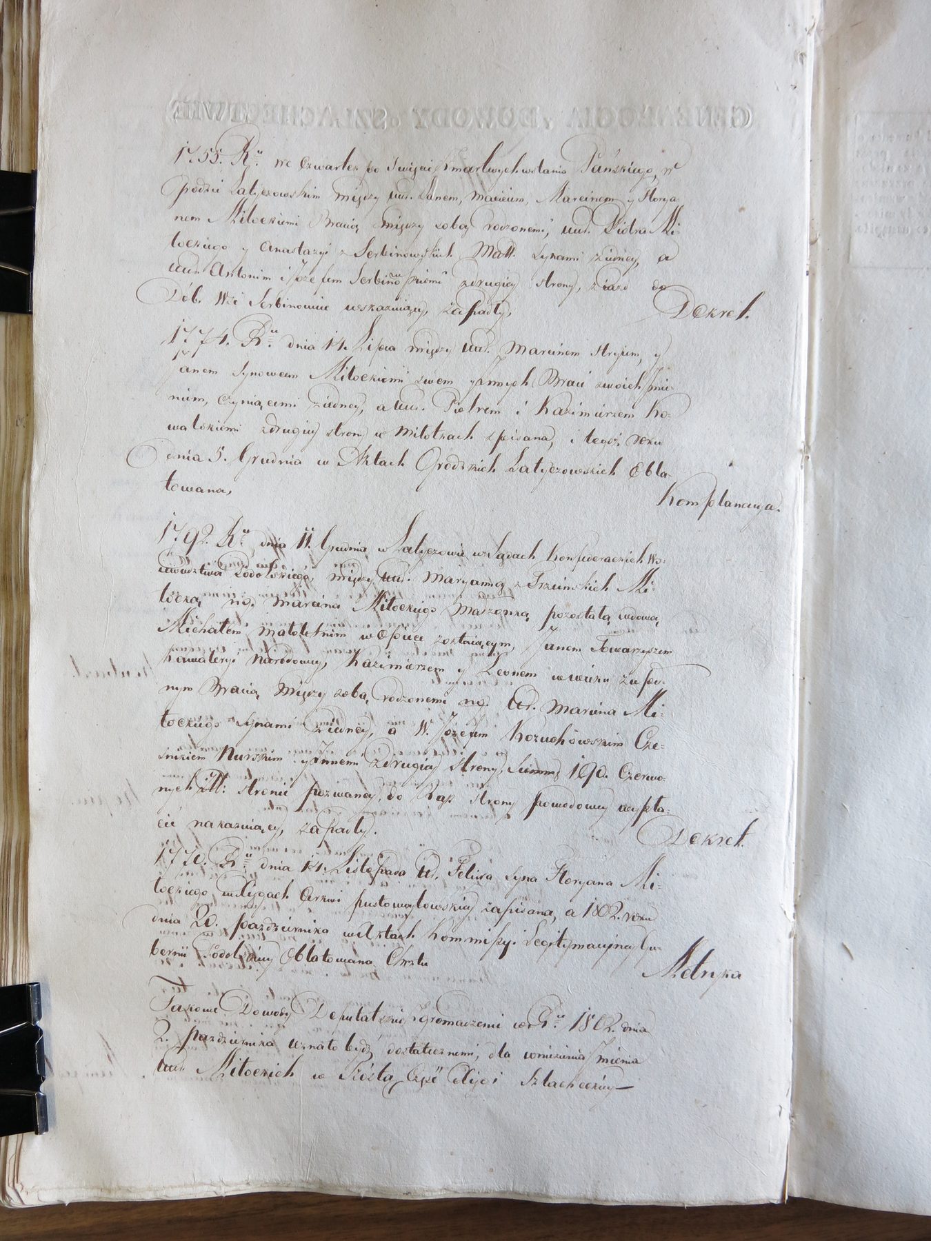 Genealogia Miłockich — akt z 1755 r.