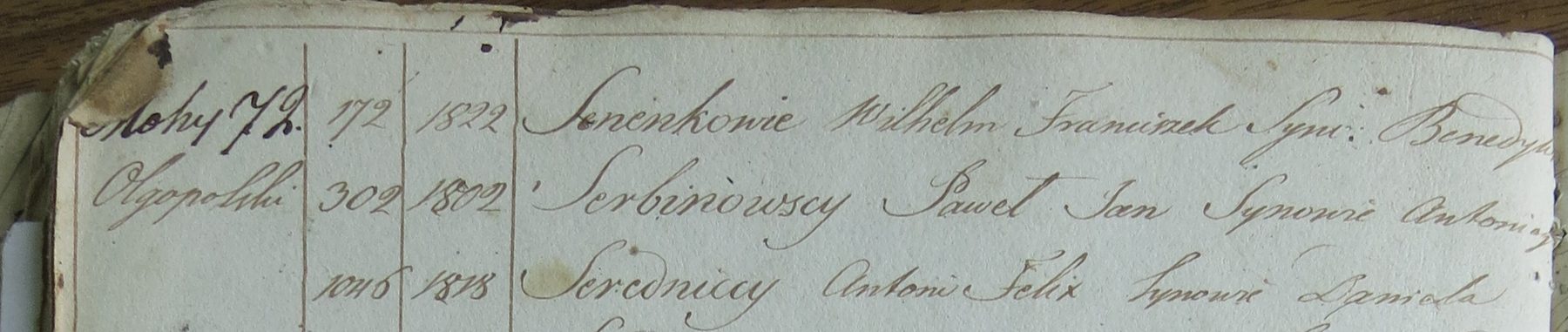 Rejestr szlachty — poz. 302/1802