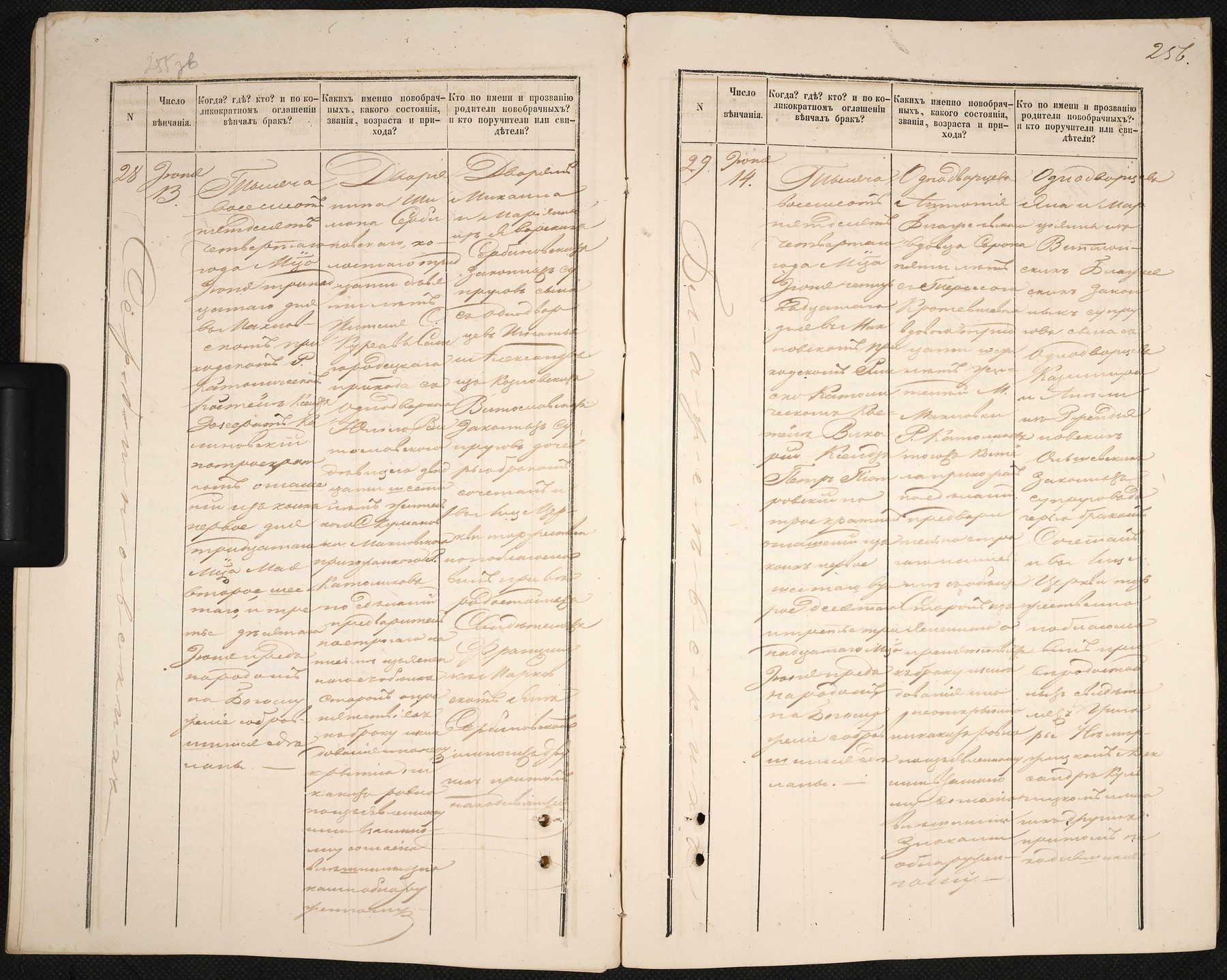 Akt ślubu Szymona Serbinowskiego, 1854